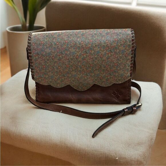 Patricia Nash Floral and Brown Crossbody Bag - Picture 1 of 8
